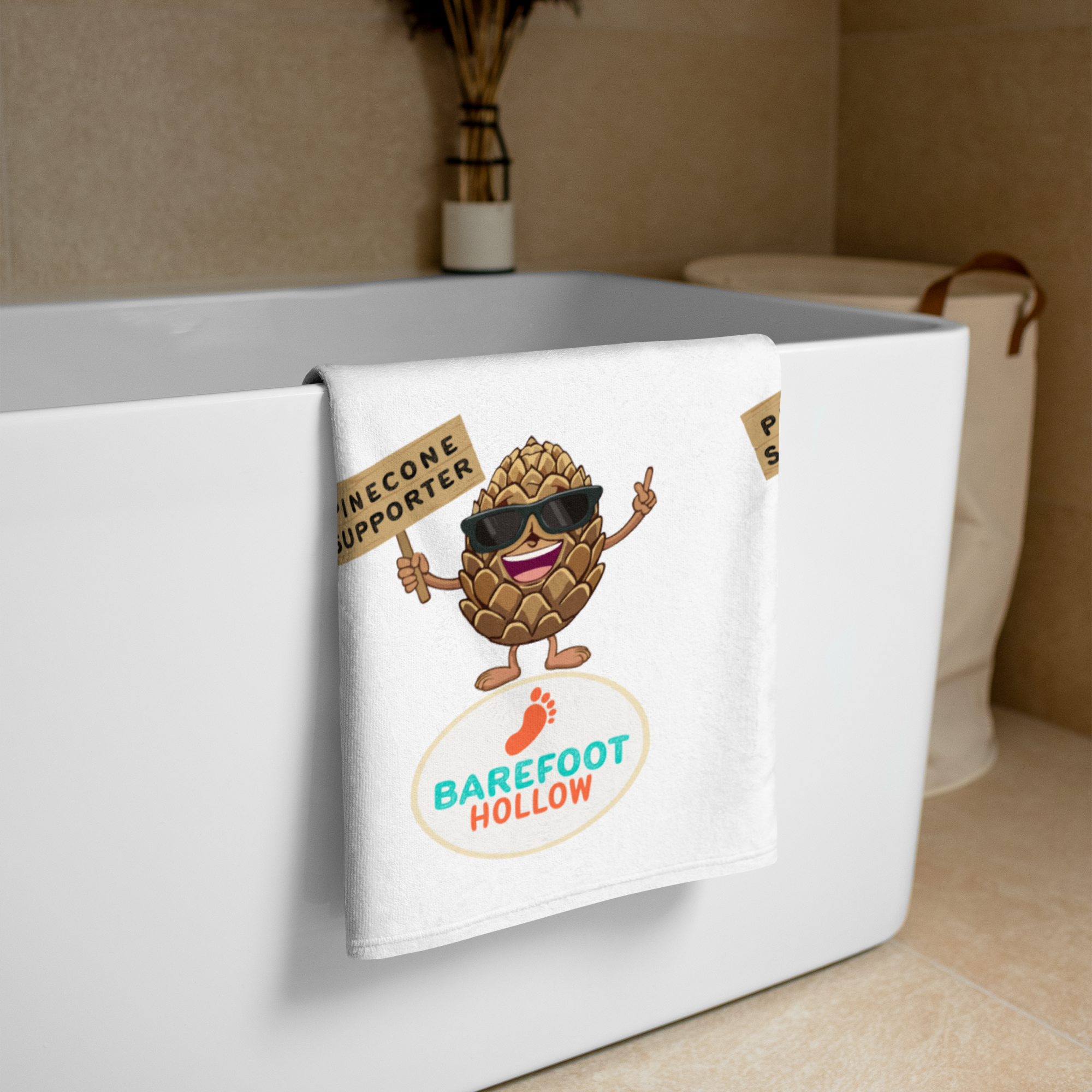 Pinecone Supporter Beach Towel